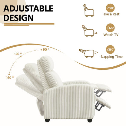Fauteuil inclinable rembourré moderne et réglable Yaheetech avec ressorts ensachés pour salon