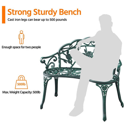 Banc de jardin en métal Yaheetech pour terrasse et parc - N/A