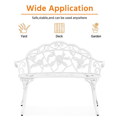 Banc de jardin en métal Yaheetech pour terrasse et parc - N/A