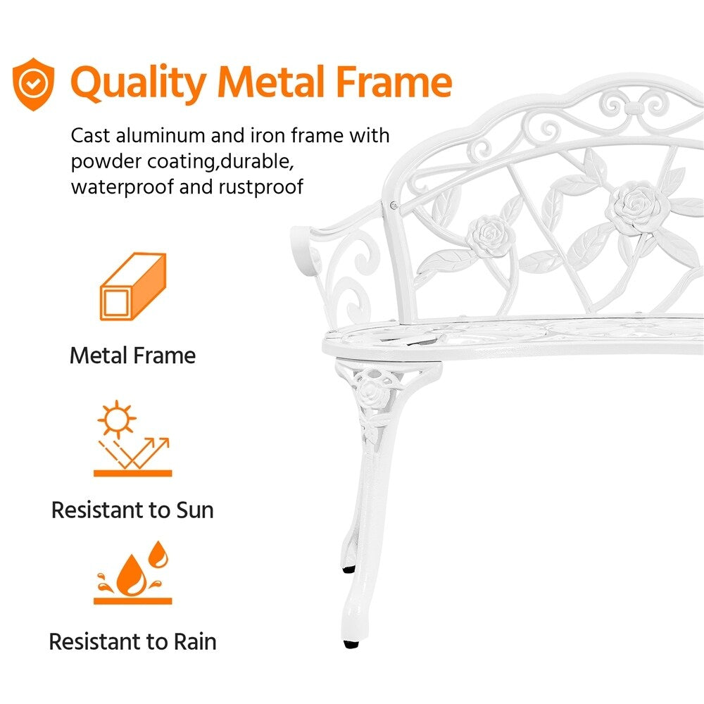 Banc de jardin en métal Yaheetech pour terrasse et parc - N/A