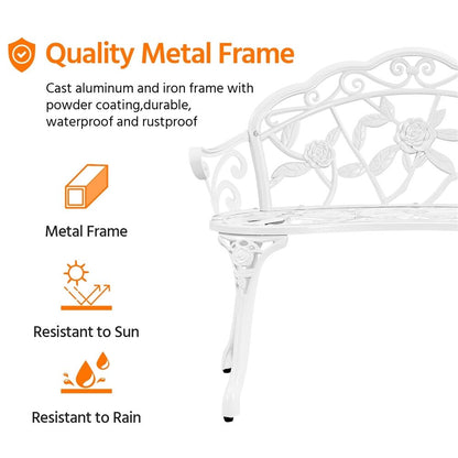 Banc de jardin en métal Yaheetech pour terrasse et parc - N/A