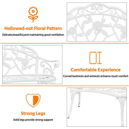 Banc de jardin en métal Yaheetech pour terrasse et parc - N/A