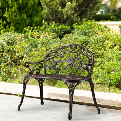 Banc de jardin en métal Yaheetech pour terrasse et parc - N/A