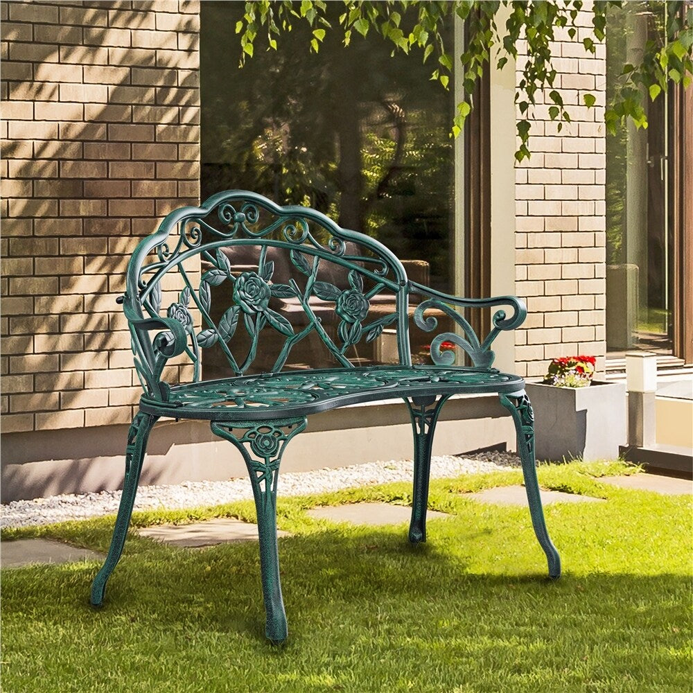 Banc de jardin en métal Yaheetech pour terrasse et parc - N/A