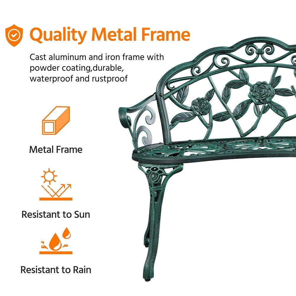 Banc de jardin en métal Yaheetech pour terrasse et parc - N/A