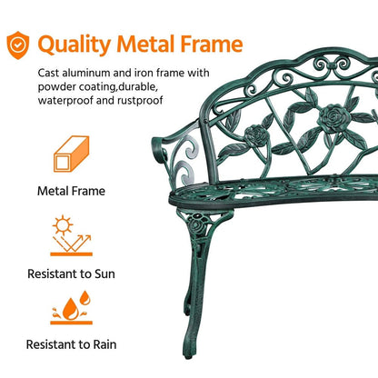 Banc de jardin en métal Yaheetech pour terrasse et parc - N/A