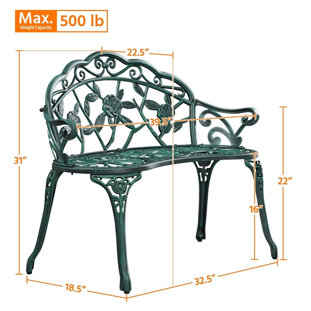 Banc de jardin en métal Yaheetech pour terrasse et parc - N/A
