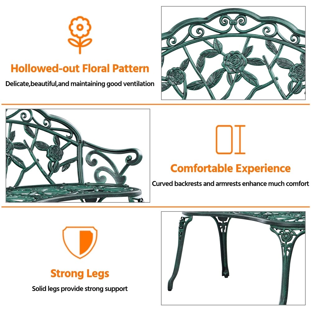 Banc de jardin en métal Yaheetech pour terrasse et parc - N/A