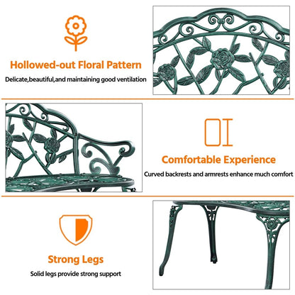 Banc de jardin en métal Yaheetech pour terrasse et parc - N/A