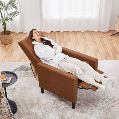 Canapé inclinable moderne en similicuir Yaheetech avec dossier réglable et repose-pieds capitonné