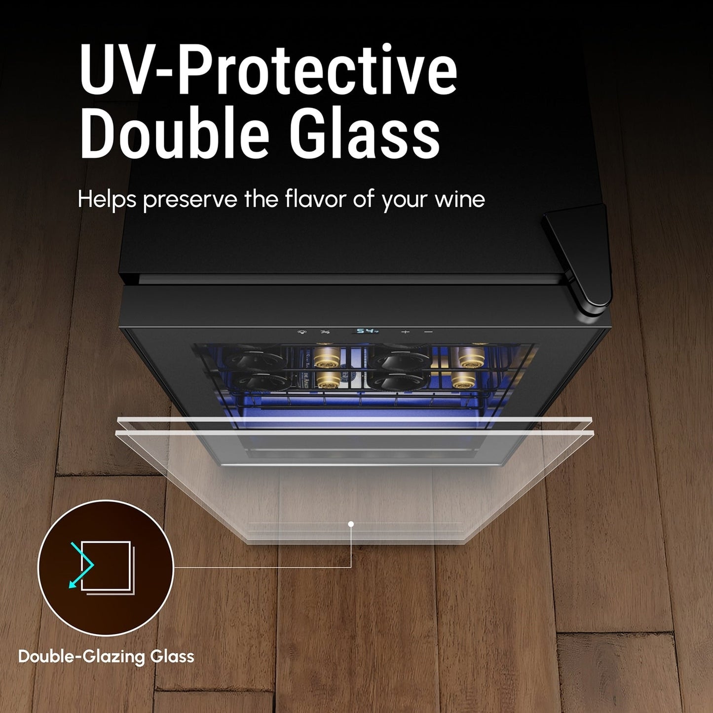 Réfrigérateur à vin/boissons 17 pouces, 20 bouteilles, autonome, contrôle numérique de la température