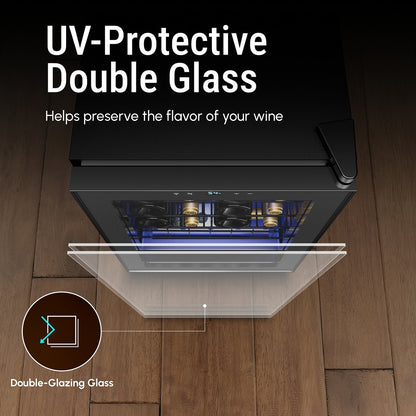 Réfrigérateur à vin/boissons 17 pouces, 20 bouteilles, autonome, contrôle numérique de la température