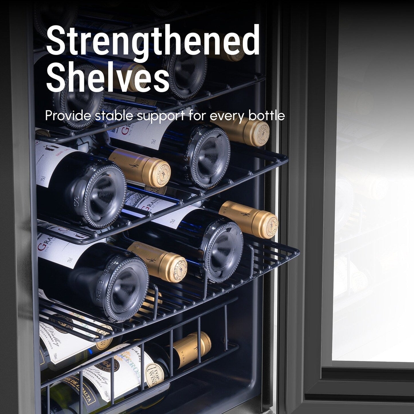 Réfrigérateur à vin/boissons 17 pouces, 20 bouteilles, autonome, contrôle numérique de la température