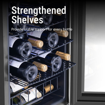 Réfrigérateur à vin/boissons 17 pouces, 20 bouteilles, autonome, contrôle numérique de la température