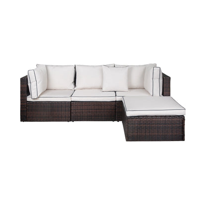 Canapé d'extérieur modulaire York 4 pièces avec coussins