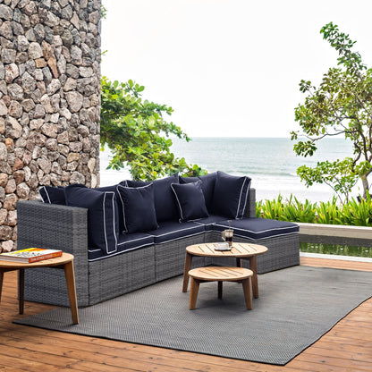 Canapé d'extérieur modulaire York 4 pièces avec coussins