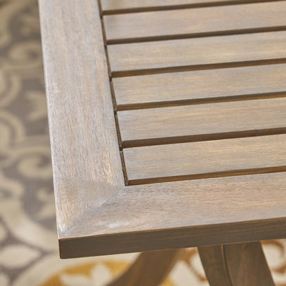 Ensemble de salle à manger d'extérieur carré 5 pièces en bois d'acacia York par Christopher Knight Home