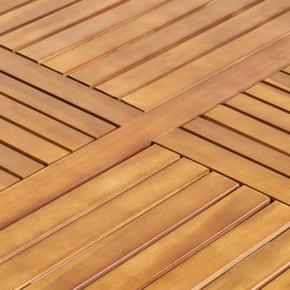 Ensemble de salle à manger d'extérieur carré 5 pièces en bois d'acacia York par Christopher Knight Home