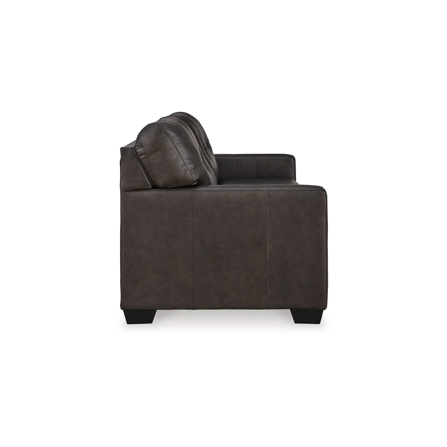 Canapé-lit double Zada, similicuir et cuir véritable marron foncé, 188 cm