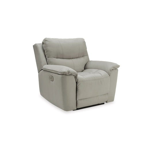 Fauteuil inclinable électrique Zane, port USB intégré, 91 pouces, similicuir gris