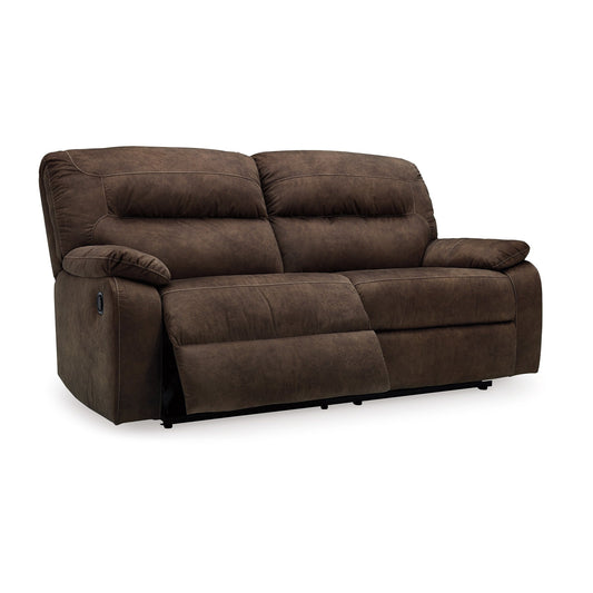 Canapé inclinable manuel 2 places Zano, similicuir marron café, 193 cm