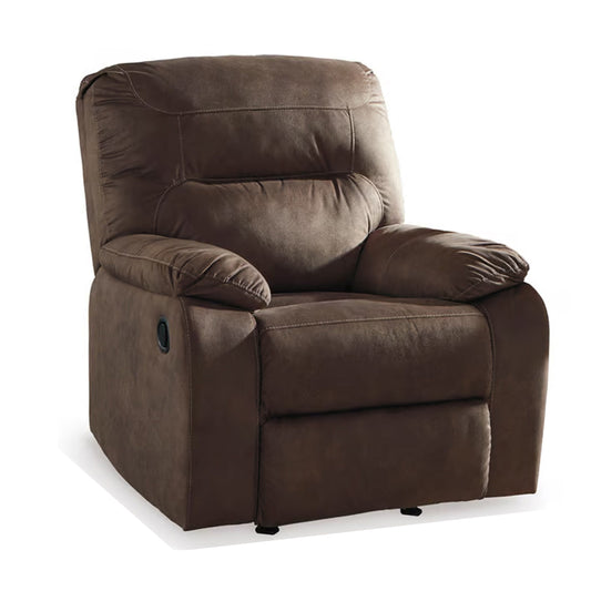 Fauteuil inclinable à bascule manuel Zano, similicuir marron café moelleux