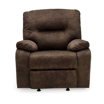 Fauteuil inclinable à bascule manuel Zano, similicuir marron café moelleux