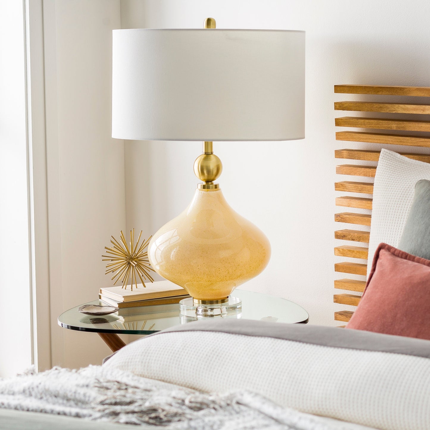 Lampe de table en verre peint Zayaan