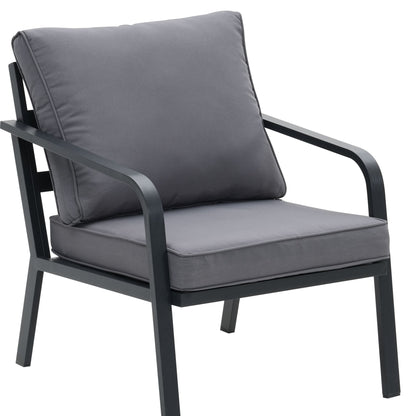 Ensemble de salon de jardin Zenova 2/4 pièces en aluminium avec canapé sectionnel et chaises simples
