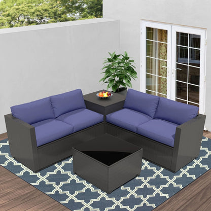 Ensembles de conversation pour patio Zenova, chaises et canapés en rotin et osier, sièges pour meubles de patio