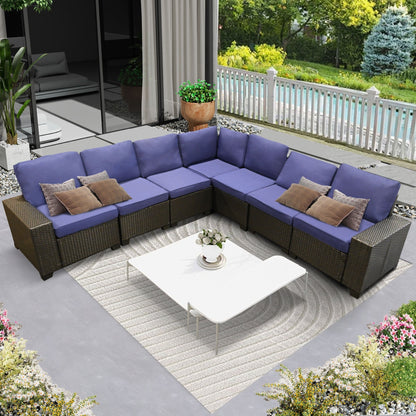 Ensembles de conversation pour patio Zenova, chaises et canapés en rotin et osier, sièges pour meubles de patio