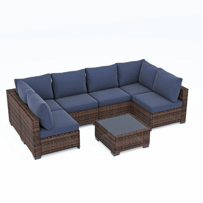Ensembles de conversation pour patio Zenova, chaises et canapés en rotin et osier, sièges pour meubles de patio