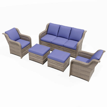 Ensembles de conversation pour patio Zenova, chaises et canapés en rotin et osier, sièges pour meubles de patio