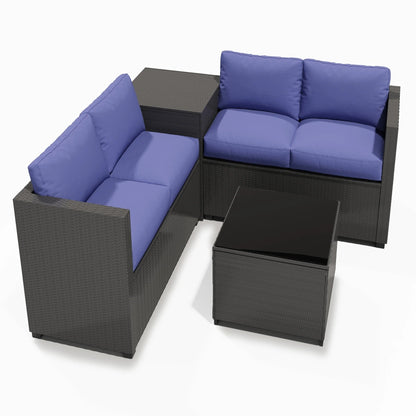 Ensembles de conversation pour patio Zenova, chaises et canapés en rotin et osier, sièges pour meubles de patio