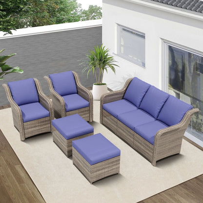 Ensembles de conversation pour patio Zenova, chaises et canapés en rotin et osier, sièges pour meubles de patio