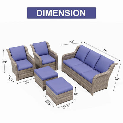 Ensembles de conversation pour patio Zenova, chaises et canapés en rotin et osier, sièges pour meubles de patio