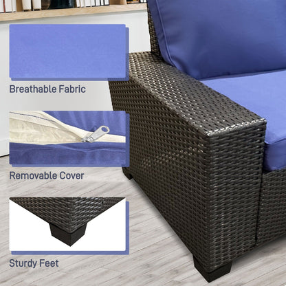 Ensembles de conversation pour patio Zenova, chaises et canapés en rotin et osier, sièges pour meubles de patio