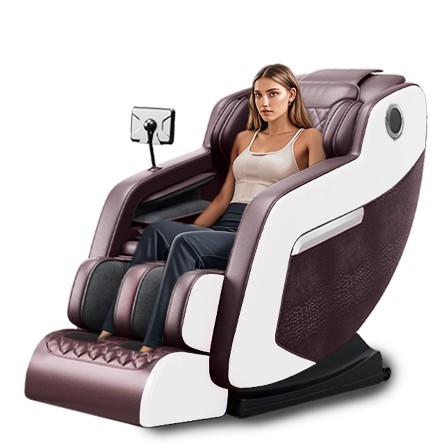Fauteuil inclinable de massage à gravité zéro avec massage complet du corps, chauffage et audio Bluetooth intégré