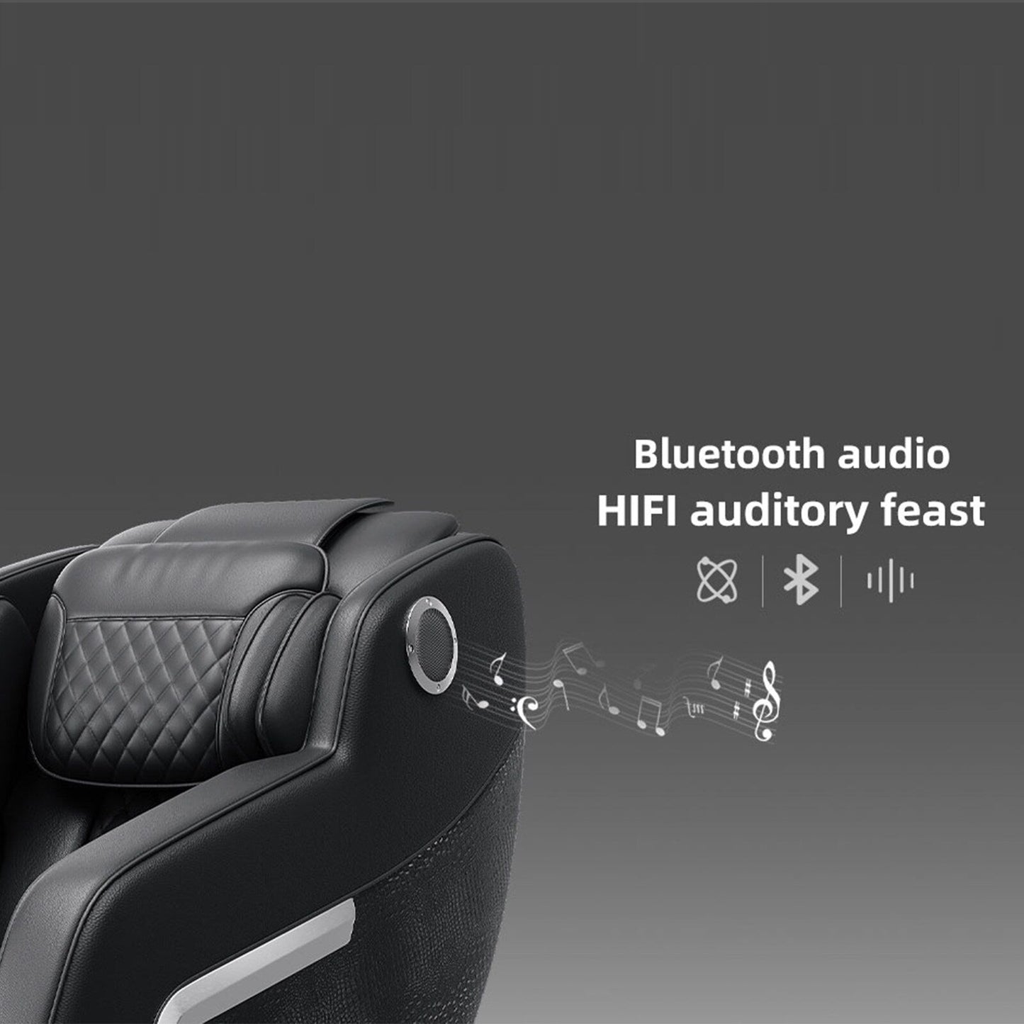 Fauteuil inclinable de massage à gravité zéro avec massage complet du corps, chauffage et audio Bluetooth intégré