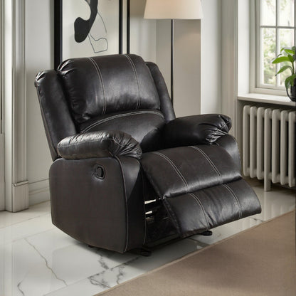Fauteuil inclinable à bascule manuel Zuru Motion, similicuir noir moelleux