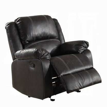 Fauteuil inclinable à bascule manuel Zuru Motion, similicuir noir moelleux