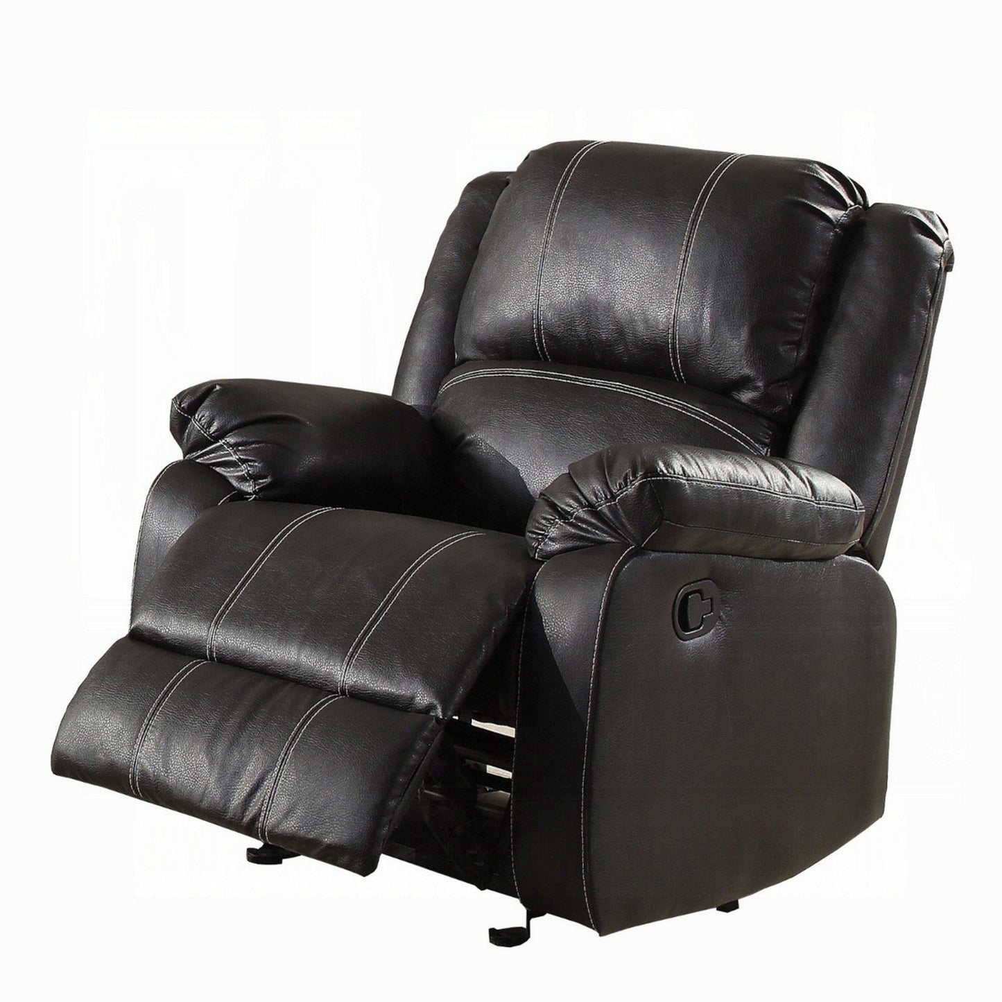 Fauteuil inclinable à bascule manuel Zuru Motion, similicuir noir moelleux