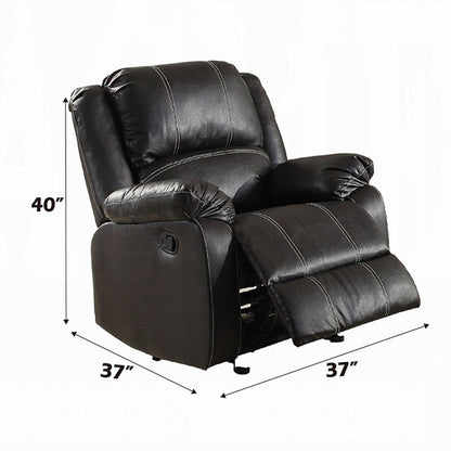 Fauteuil inclinable à bascule manuel Zuru Motion, similicuir noir moelleux