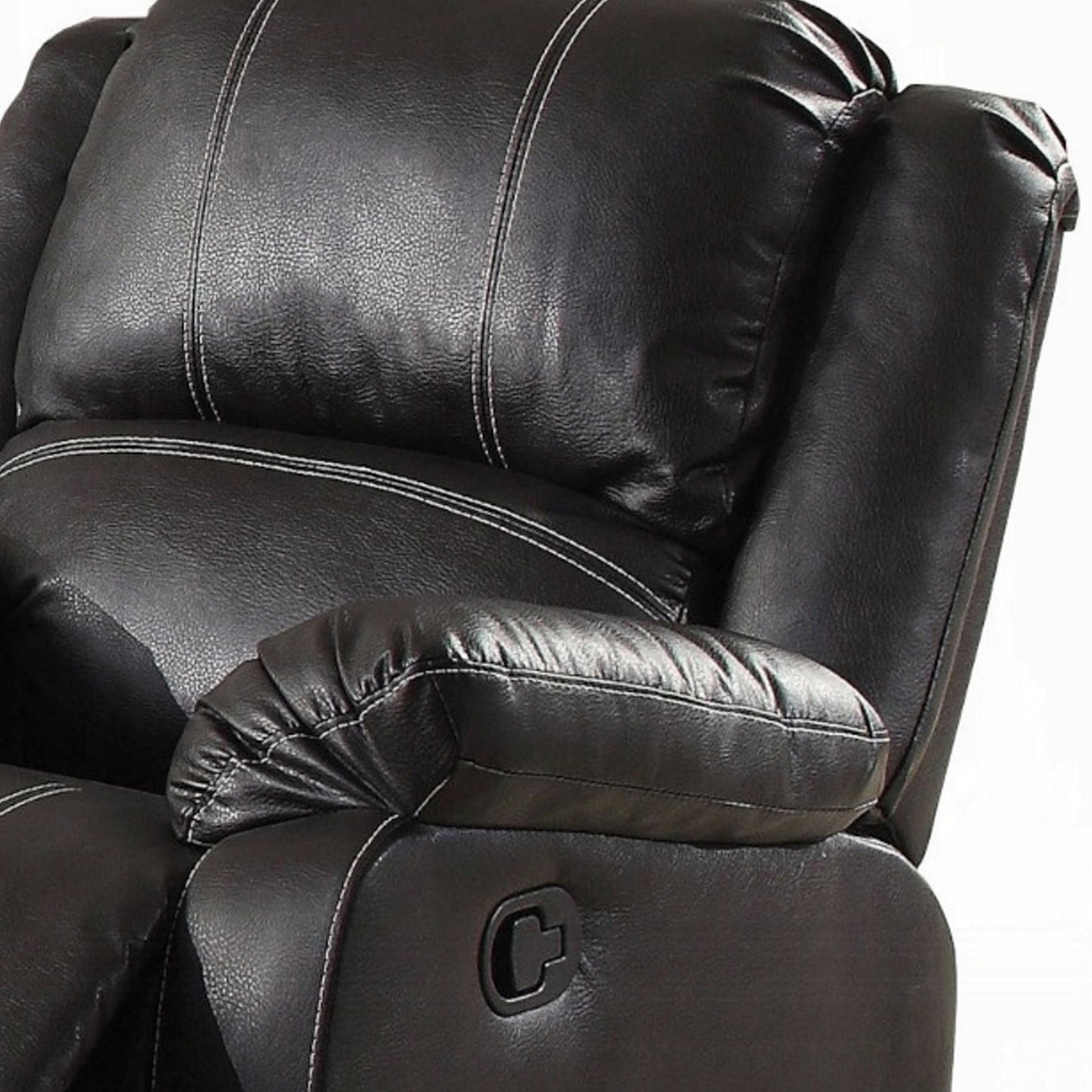 Fauteuil inclinable à bascule manuel Zuru Motion, similicuir noir moelleux