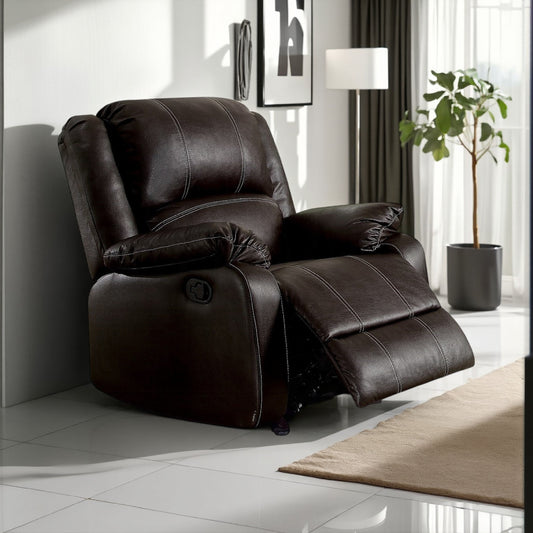 Fauteuil inclinable à bascule manuel Zuru Motion, similicuir marron moelleux