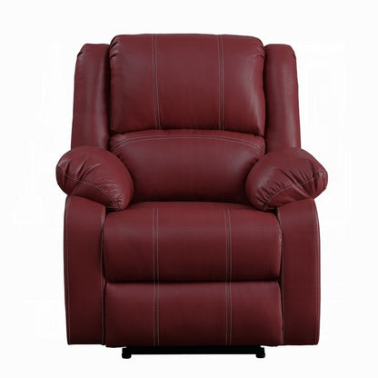 Fauteuil inclinable à bascule manuel Zuru Motion, similicuir rouge foncé moelleux