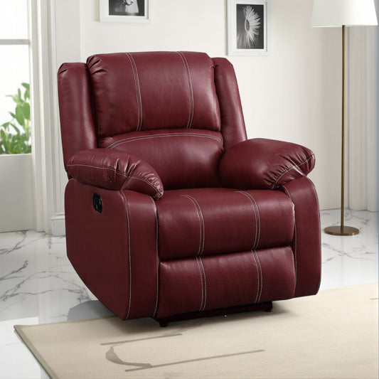 Fauteuil inclinable à bascule manuel Zuru Motion, similicuir rouge foncé moelleux
