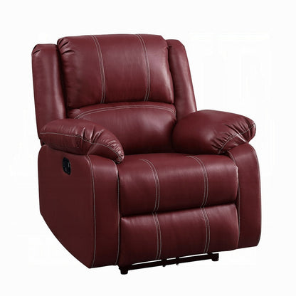 Fauteuil inclinable à bascule manuel Zuru Motion, similicuir rouge foncé moelleux