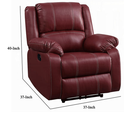 Fauteuil inclinable à bascule manuel Zuru Motion, similicuir rouge foncé moelleux