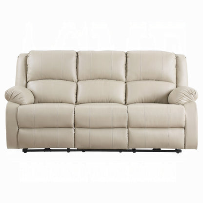 Canapé inclinable électrique Zuru, 198 cm, accoudoirs rembourrés, similicuir beige